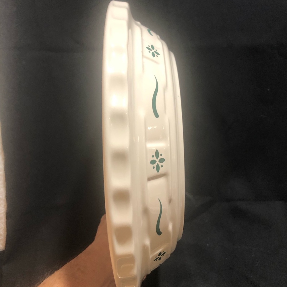 LONGABERGER WOVEN TRADITIONS CLASSIC GREEN 10” PIE PLATE - Picture 3 of 5